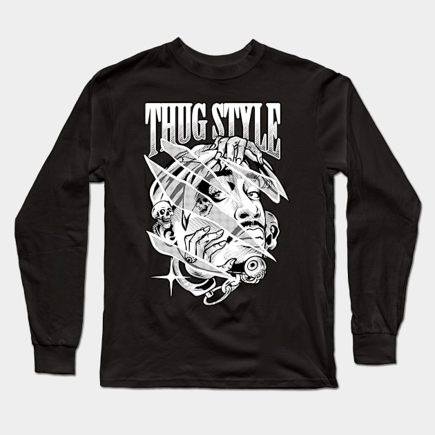 Thug Style B&W Long Sleeve T-Shirt by S.Y.A